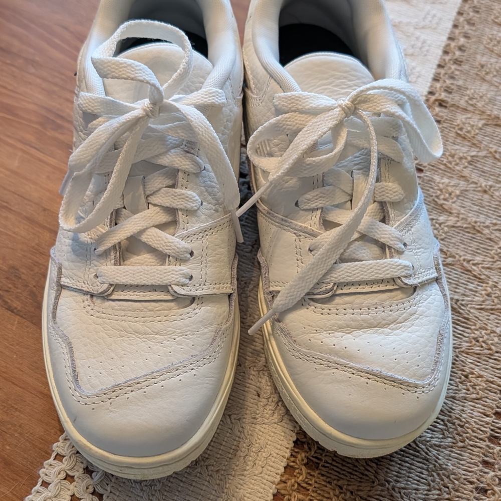 White Leather New Balance Sneakers - Picture 2 of 6